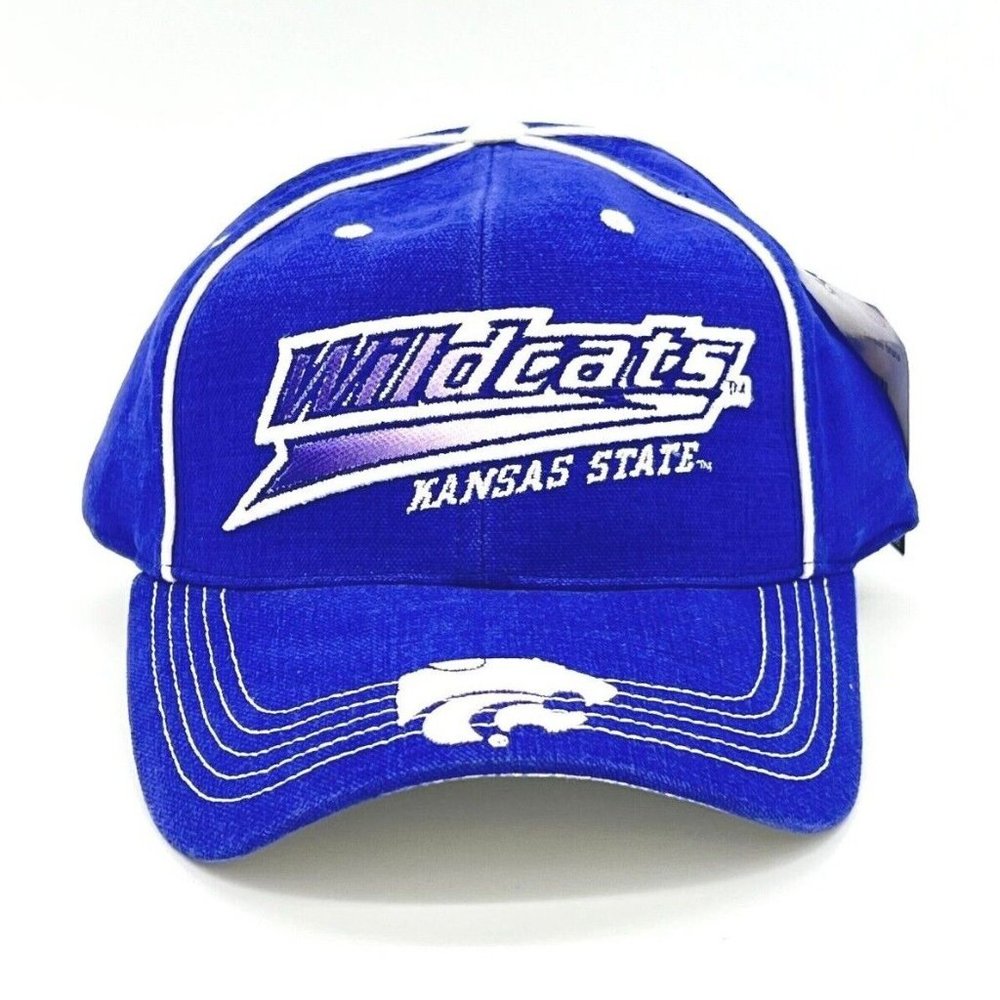 Team Starter Men Kansas State University Wildcats Blue Buckle Strap Hat